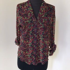 FREE PEOPLE Size XS Multi Sheer Button Down Shirt